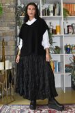 Twisted Sister Crinkle Midi Skirt Black